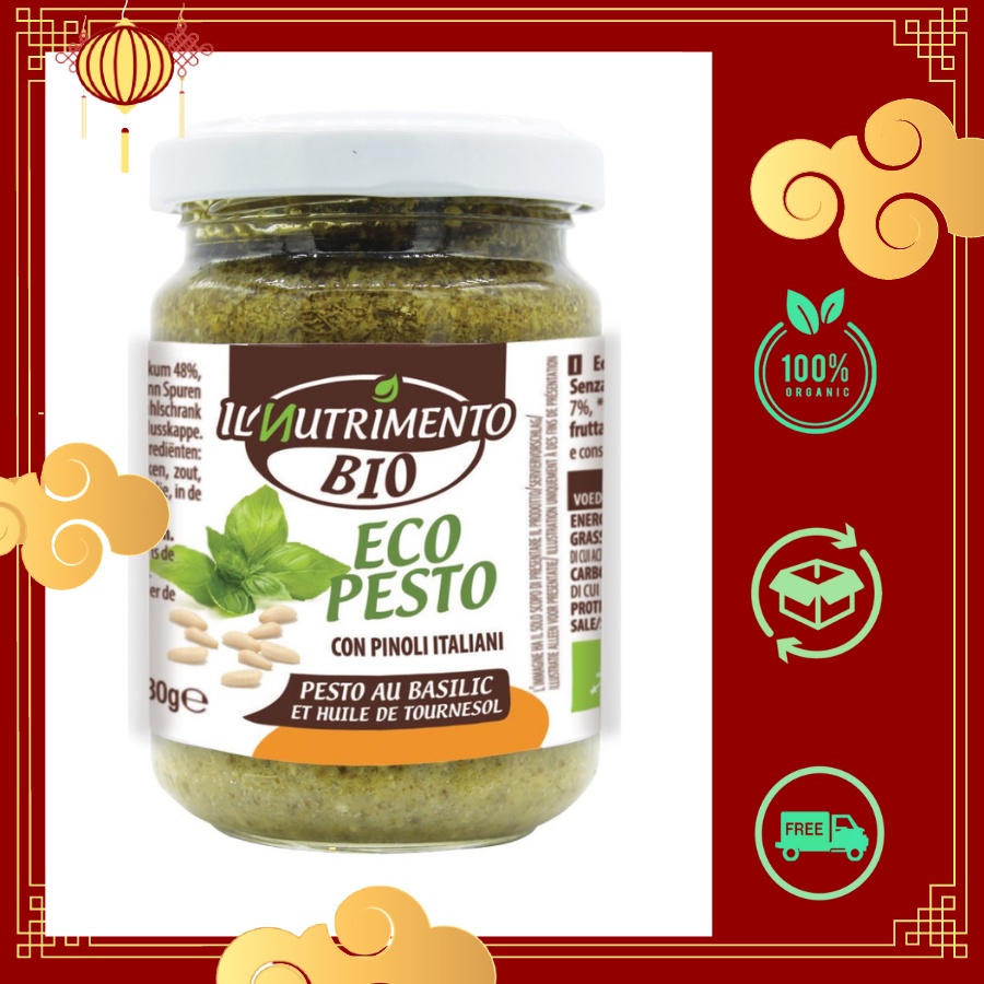 Sốt Pesto Thuần Chay Hữu Cơ 130g IL Nutrimento Pesto Without Cheese Date 2022