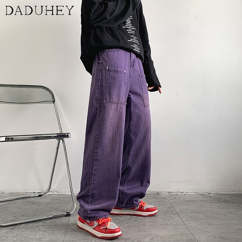 Quần jean ống rộng thời trang phong cách đường phố cá tính cho nam