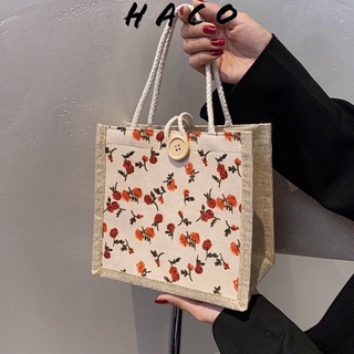 Túi Cói Tote Xách Tay Mẫu mới Hoa Nhí Vintage Dễ Thương