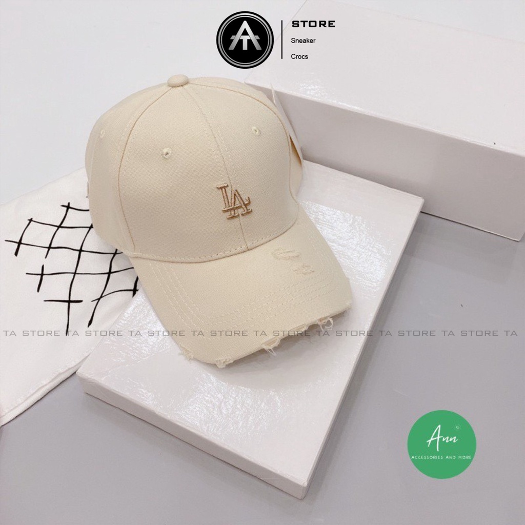 Mũ Lưỡi Trai Nón Kết Thêu Chữ LA Rách Tua Rua Chất Kaki Form Unisex Nam Nữ Phong Cách Cá Tính Hàng Loại Xịn