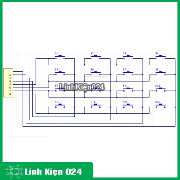 Bàn Phím Ma Trận 4x4 V2 ( Phím Cắm )