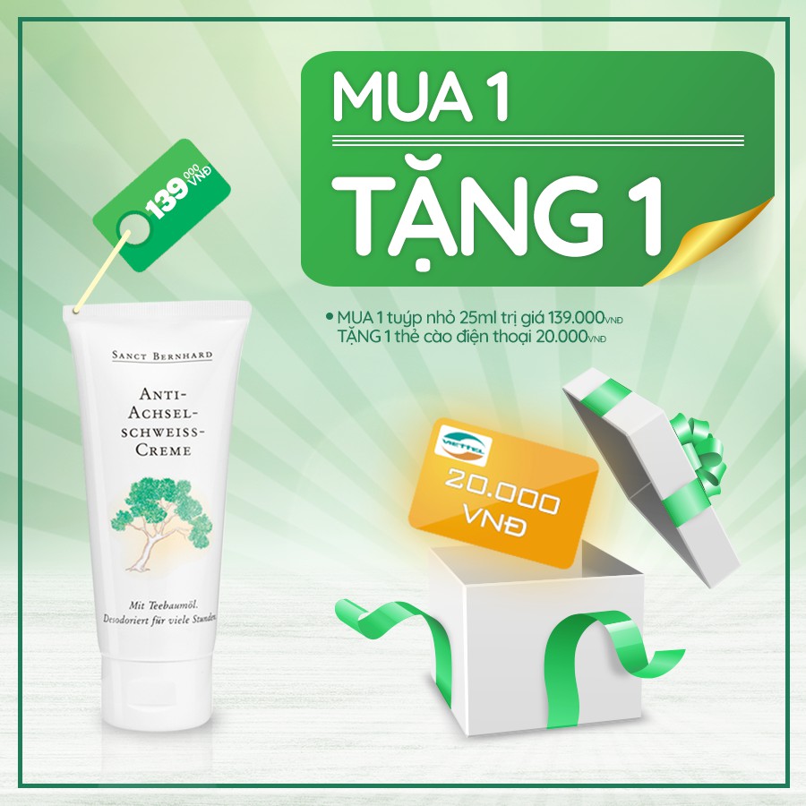 Kem khử mùi hôi nách dầu tràm trà Anti Perspiration Chính hãng Sanct Bernhard - CHLB Đức (25ml) | BigBuy360 - bigbuy360.vn