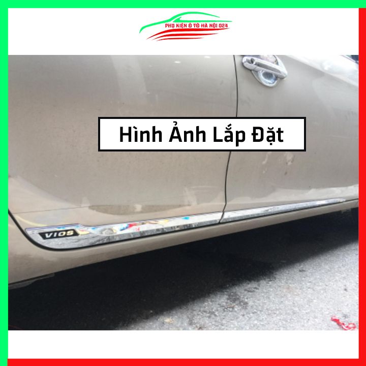 Bộ ốp nẹp sườn Vios 2014-2018 mạ crom trang trí làm đẹp xe