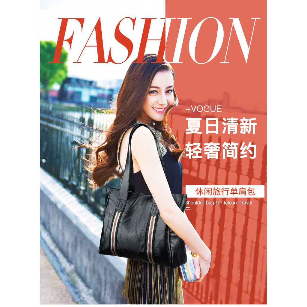 Túi xách tay đeo vai nữ công sở T19 size lớn 36x28x12cm (Đen) | BigBuy360 - bigbuy360.vn