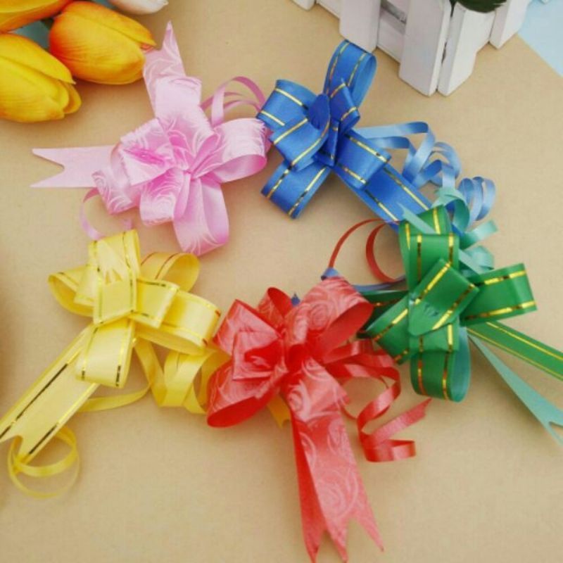 10 chiếc nơ rút 3 kích thước, nơ buộc quà sinh nhật, gói quà tặng