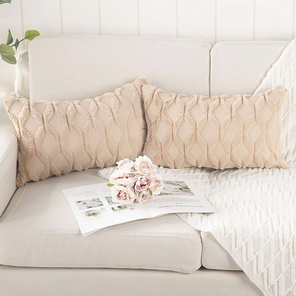 Vỏ Gối Sofa Bằng Vải Cotton Mềm Mại Thoải Mái Nhiều Màu Tùy Chọn Hình Chữ Nhật Kẻ Sọc Hình Thoi Trang Trí Phòng Khách