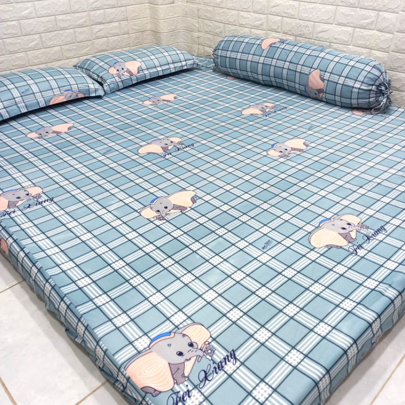 BỘ DRAP THUN HÀN QUỐC VOI XANH 4 MÓN .