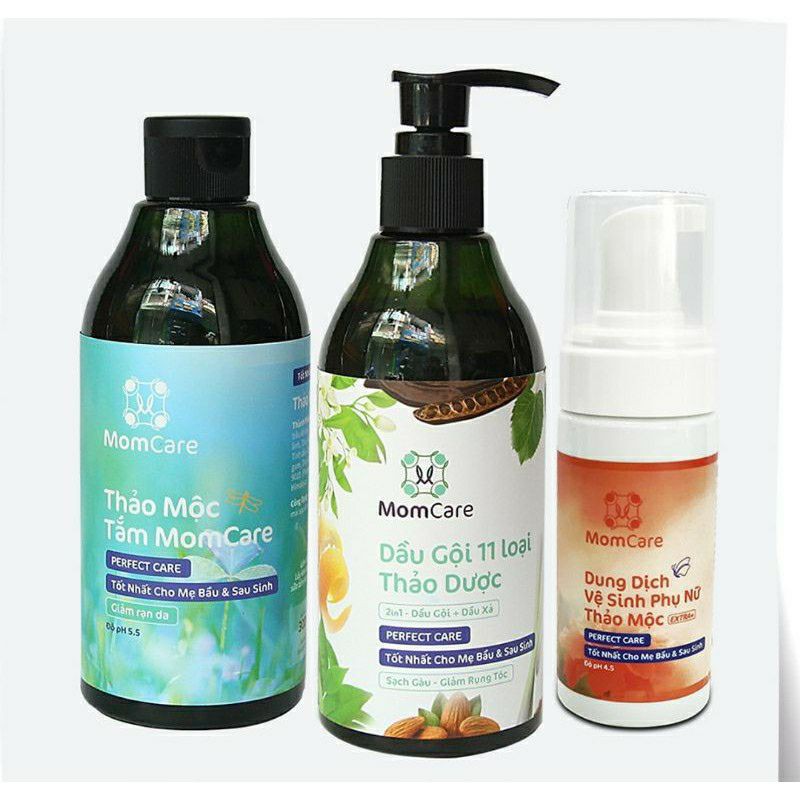 Combo Bộ Sữa Tắm, Dầu Gội Cho Mẹ Bầu, Mẹ Sau Sinh Thảo Dược Momcare, Tặng 1 Vệ Sinh Phụ Nữ