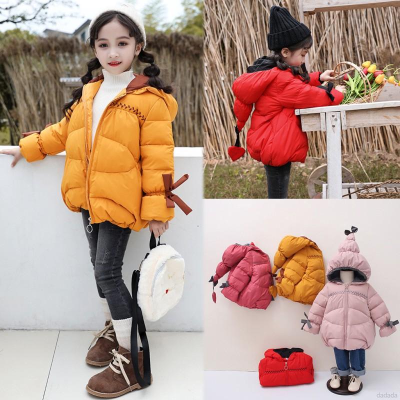 Áo khoác phao dài tay có nón trùm giữ ấm dễ thương cho bé