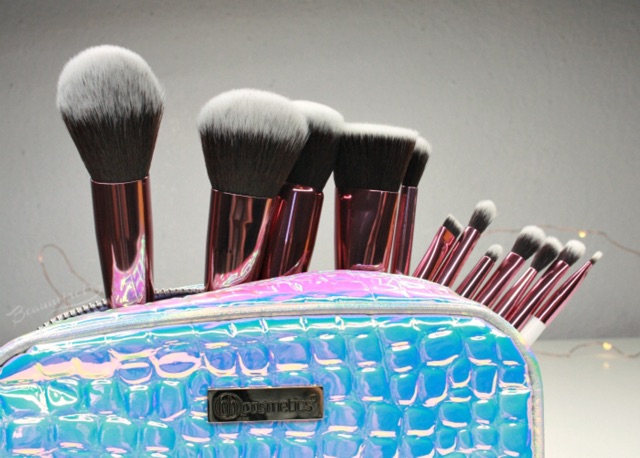 [BILL US] BỘ CỌ 12 CÂY BH COSMETICS CRYSTAL QUAZT 12 PIECE BRUSH SET WITH COSMETIC CASE