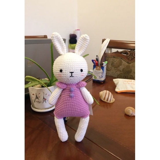 -Thỏ bằng len-Con thỏ nhồi bông-Quà tặng cho bé- Bunny amigurumi