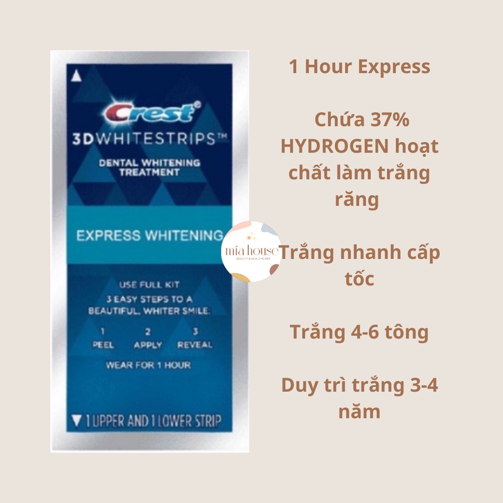 Miếng dán trắng răng Crest 3D White - 1 gói