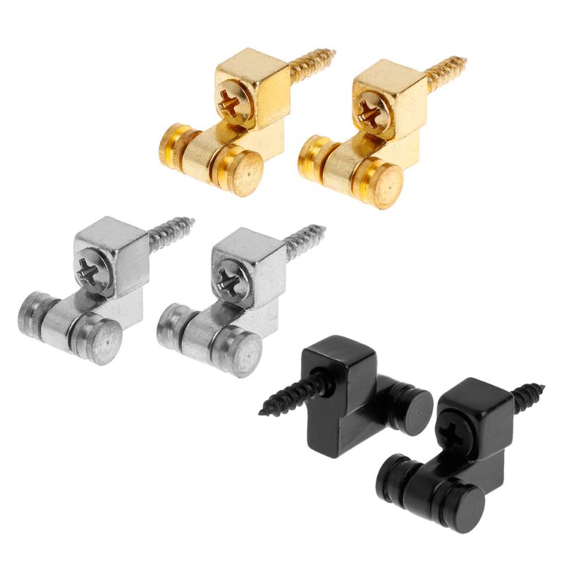 2 Con Lăn Bằng Kim Loại Màu Đen Chuyên Dụng Cho Đàn Guitar Bass