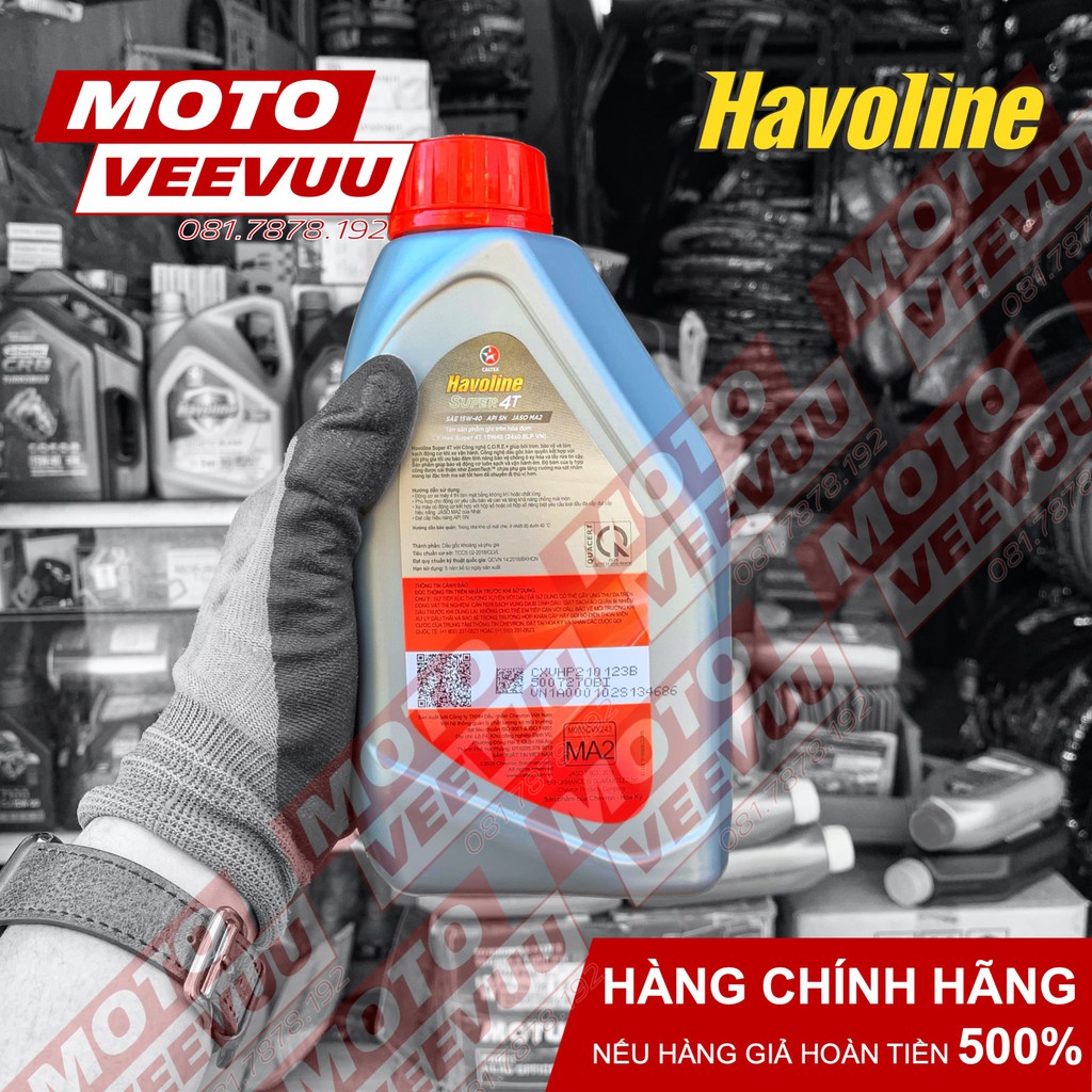 Dầu nhớt xe số Caltex Havoline Super 4T 15W40 20W50 1 Lít &amp; 800ml