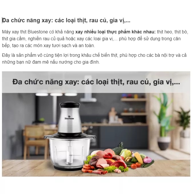 Máy Xay Thịt 2 Lưỡi Dao Kép BlueStone CHB-5149 (2L)
