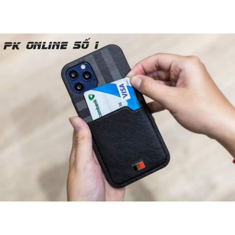 Ốp lưng Ip 11,12,13Prm Mentor kẻ sọc ngăn thẻ cao cấp