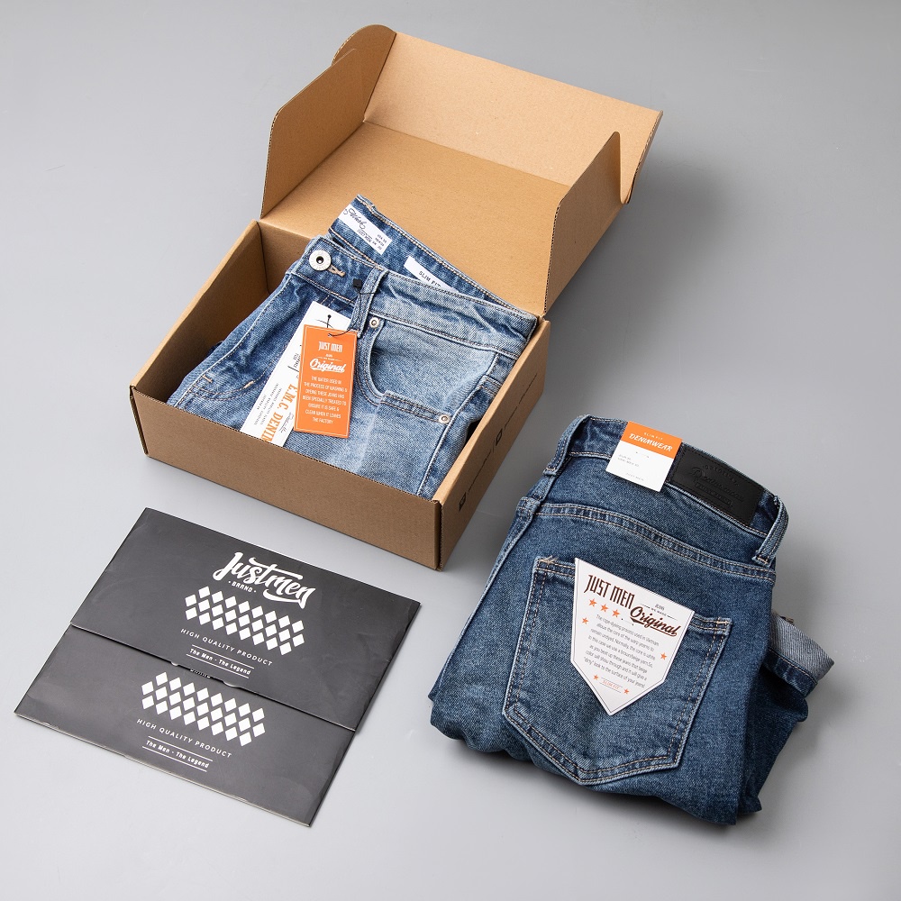 Quần Shorts Jeans Trơn Just Men 220105