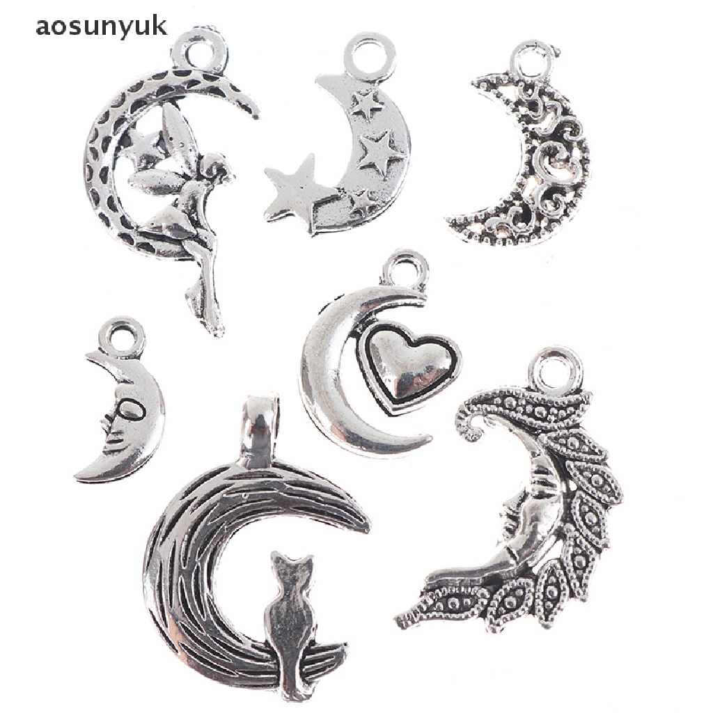 70pcs Sun Moon Stars Charms Pendant For Diy Jewelry Necklace Bracelet Making .