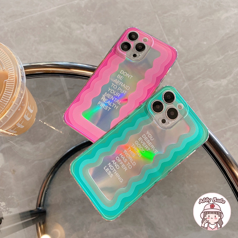 Ốp Điện Thoại TPU Mềm Trong Suốt Chống Sốc Màu Laser Họa Tiết Sóng Biển Cho IP 13 12 11 Pro Max XR 8 7 Plus