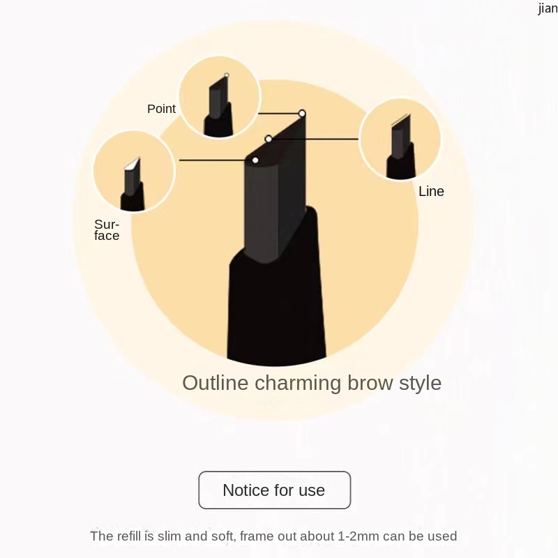 Bút Chì Kẻ Lông Mày Hai Đầu Tam Giác Siêu Mịn Kháng Nước Chống Mồ Hôi Lâu Trôi Không Lem Nhòe