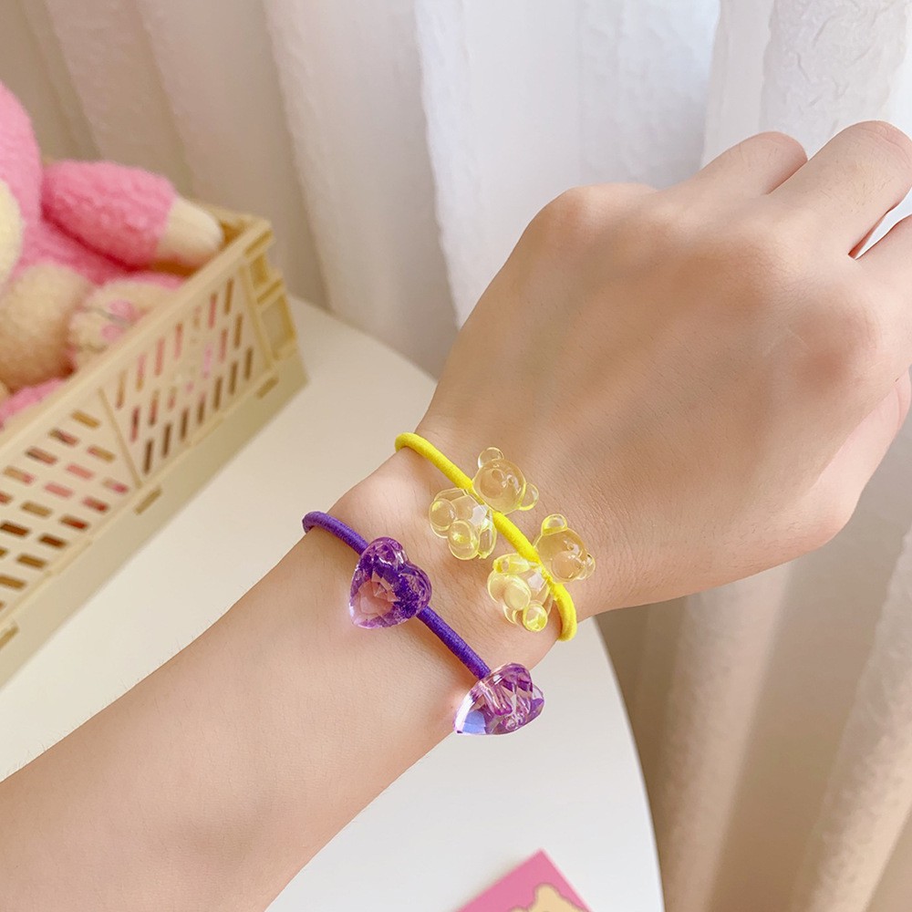 Dây cột tóc thun đính hạt xinh xắn ulzzang
