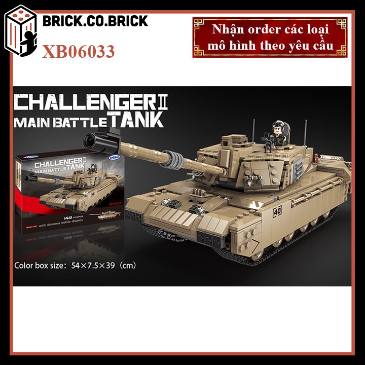 Đồ chơi xếp hình sáng tạo - Mô hình lắp ráp non lego-CHALLENGER II MAIN BATTLE TANK - Xe tăng quân sự XB06033