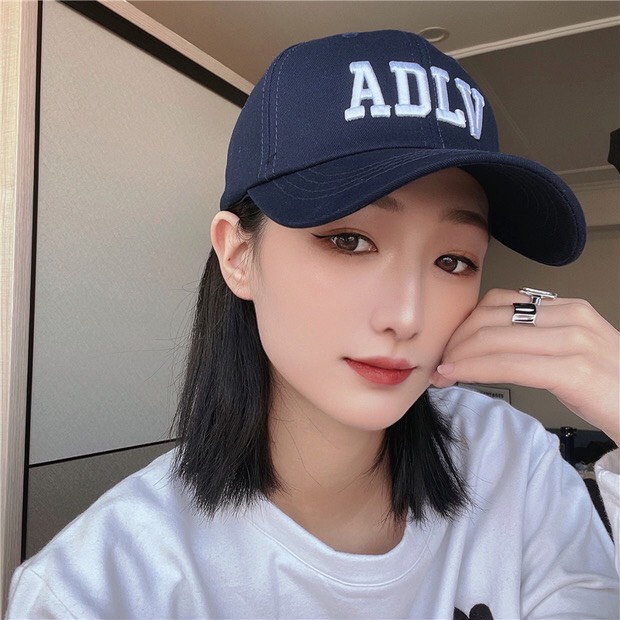Nón kết nữ, mũ lưỡi trai đẹp phong cách Hàn Quốc, thêu chữ ADLV siêu ngầu