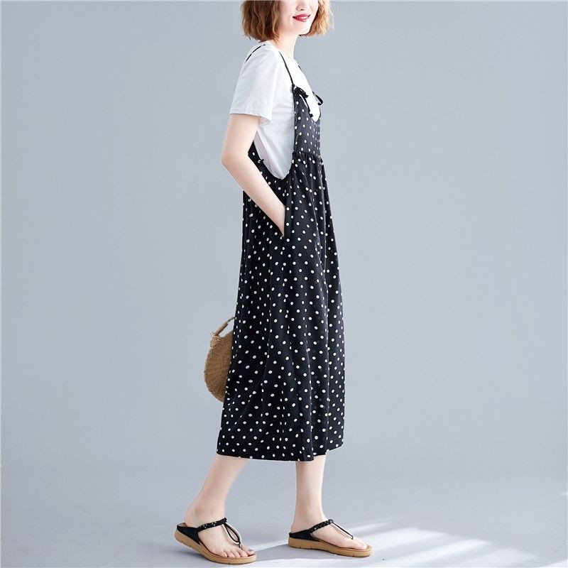 [ORDER] Quần yếm lửng nữ bigsize ống rộng họa tiết chấm bi (fit 75kg) - Có ảnh thật | BigBuy360 - bigbuy360.vn