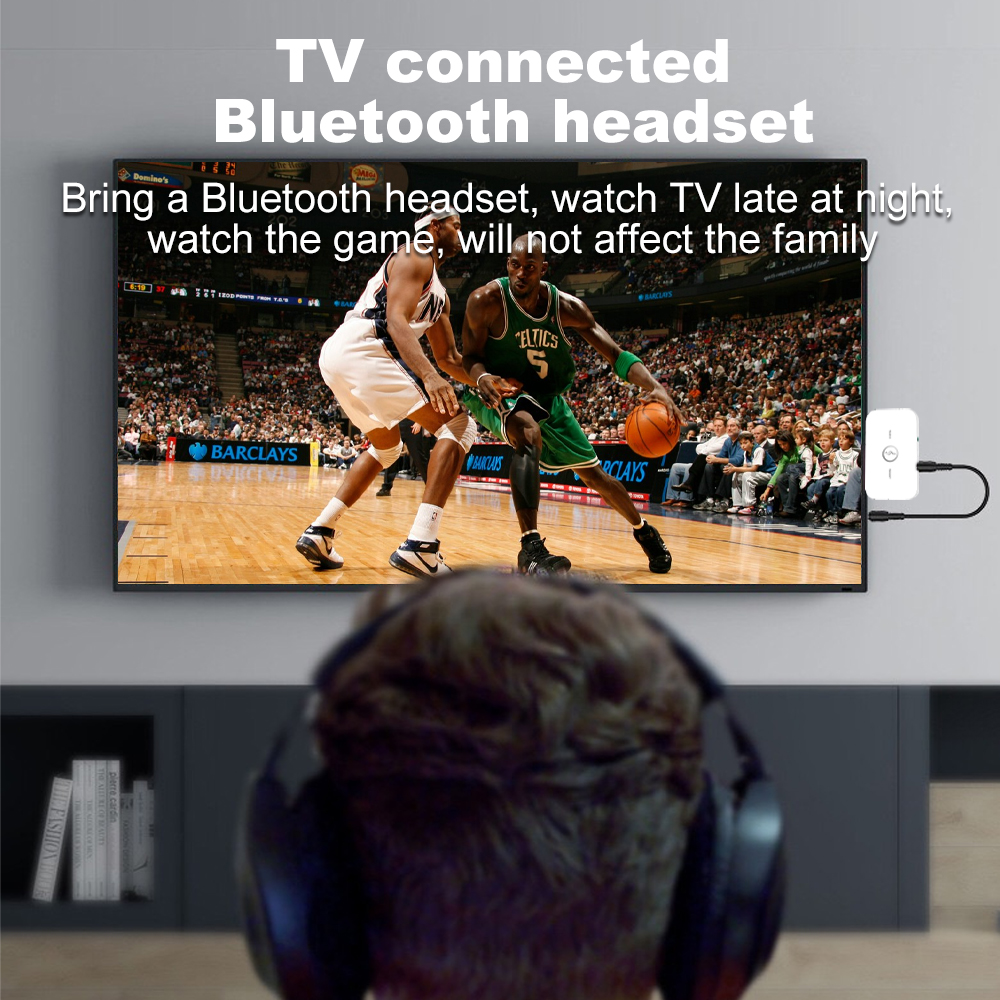 2 In 1 Bluetooth 5.0 Audio Transmitter Hi-Fi Music Audio Player Adapter USB Dongle Converter Car Home DVD Computer Speakers