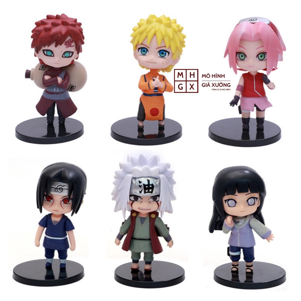 Mô hình Naruto chibi bán lẻ 12 nhân vật Naruto Sasuke Sakura Gaara Itachi Kakashi Hinata Jiraira ... Figure Anime Naruto