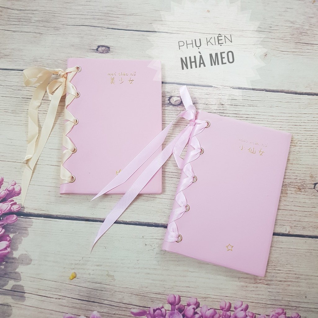 Sổ bìa da màu hồng