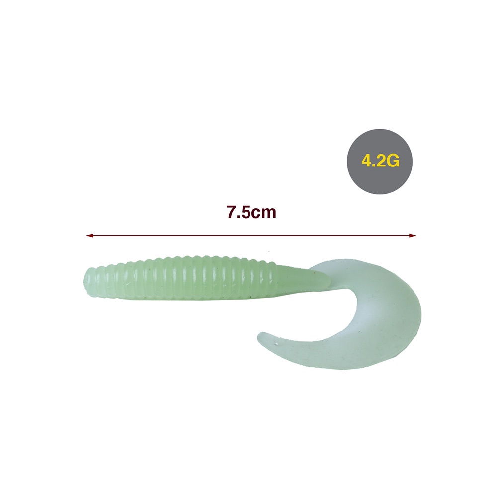 Bộ 6 Mồi Câu Cá Mềm Phát Sáng Nhiều Kích Cỡ Tiện Dụng