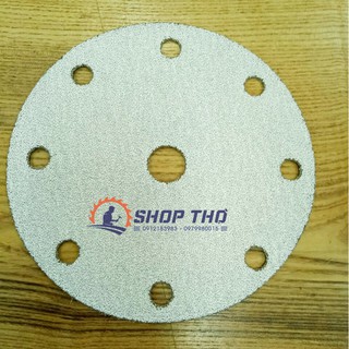 Giấy nhám tròn D150mm đế lông có lỗ.