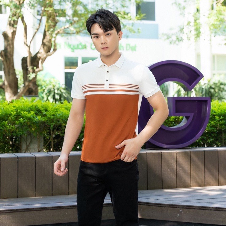 Áo Polo YODY Nam Mắt Chim Phối Màu In Vạch Thoáng Mát Dáng Đẹp APM5071