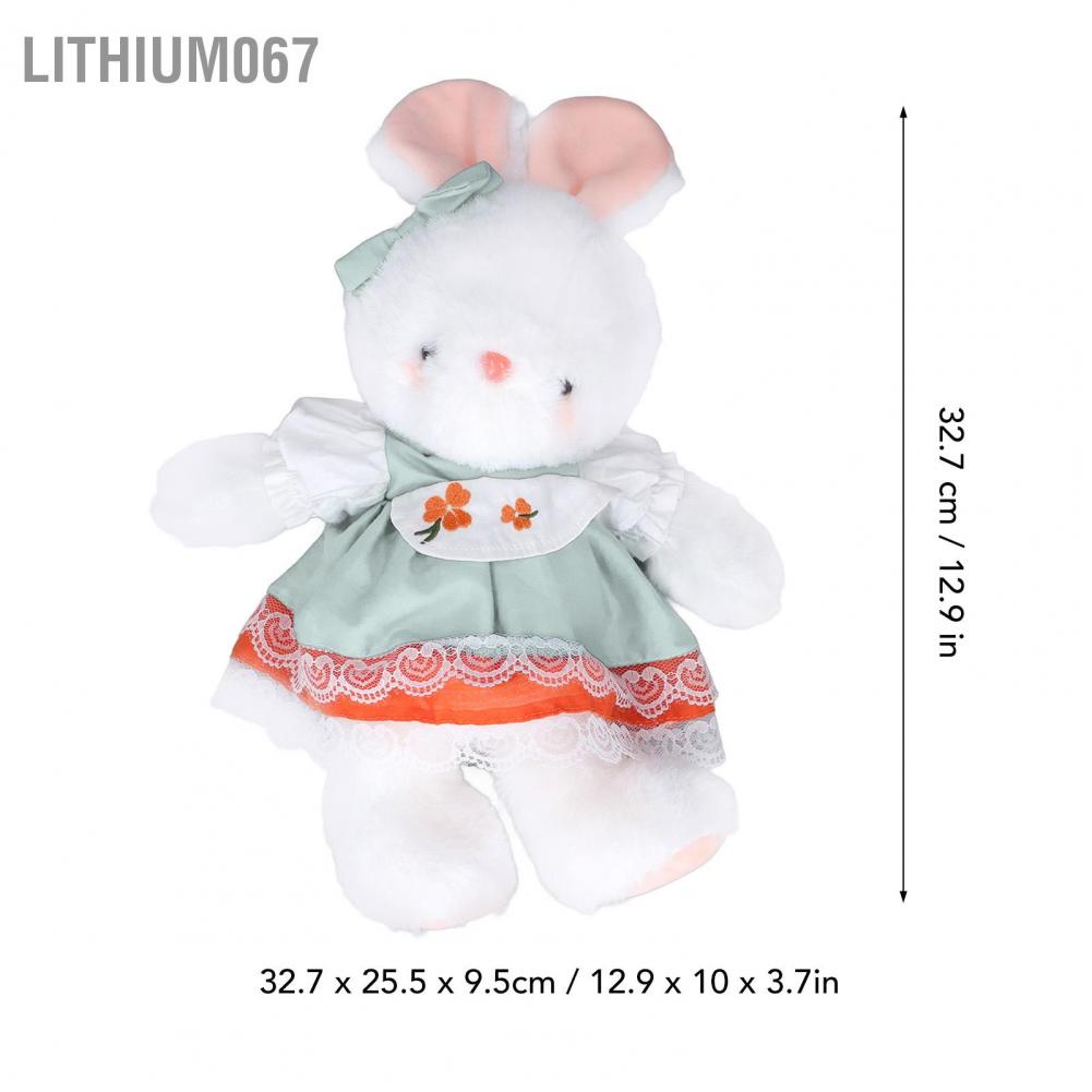 Lithium067 Lithium067 Đồ chơi thỏ sang trọng Mềm mại thân thiện với da có thể giặt được Trẻ em dễ thương Quà tặng thú nhồi bông cho bé trai Cô gái
