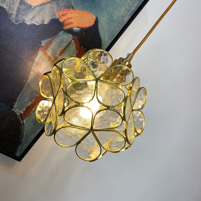Đèn treo tường, đèn trần vintage hình hoa thủy tinh cổ điển