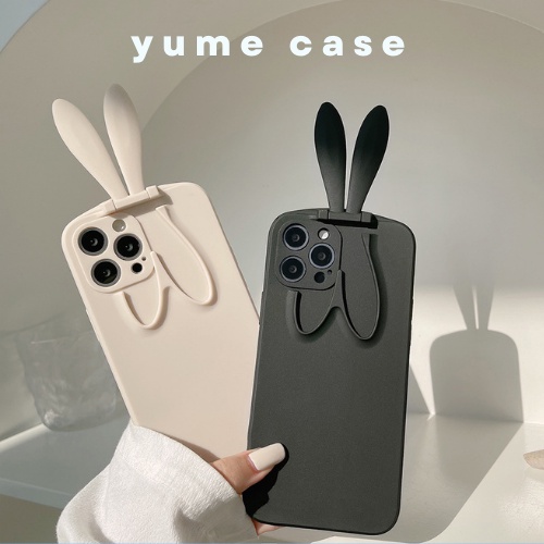 Ốp Lưng Iphone Tai Thỏ Đế Gập Làm Gía Đỡ Chống Sốc Chống Bẩn Cạnh Vuông 7plus/8plus/x/xs/xsmax/11/11pro/11promax