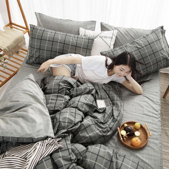 Bộ cotton poly Kẻ ô caro