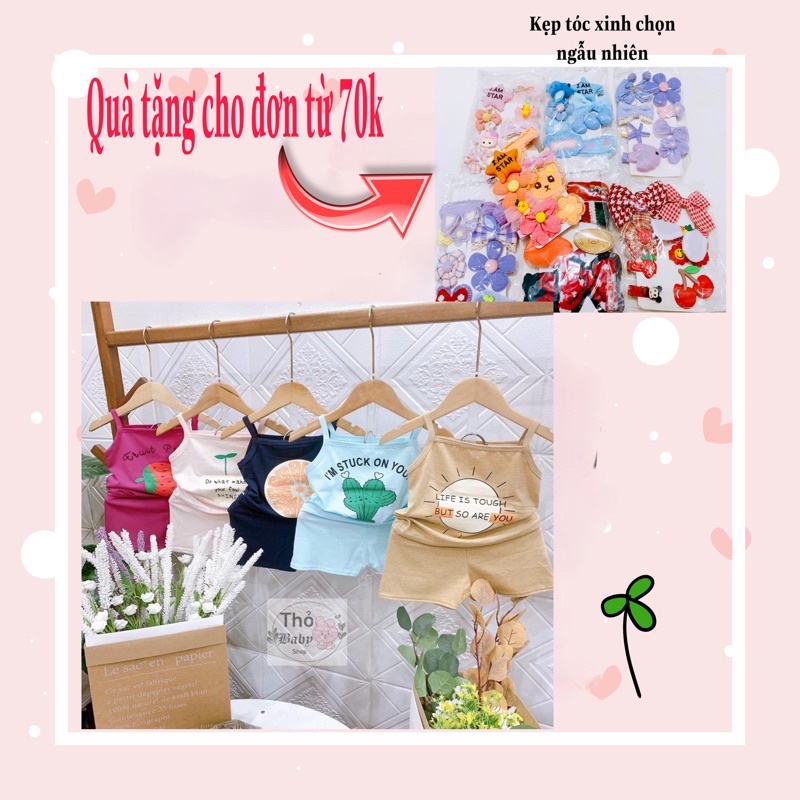 Bộ 2 dây cho bé gái cực xinh. Bộ mặc nhà. Đồ bộ bé gái