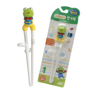 MADE IN KOREA Đũa tập ăn cho bé xỏ ngón Edison đồ dùng ăn dặm cho bé bằng nhựa an toàn sức khỏe hình Heo/Khủng long