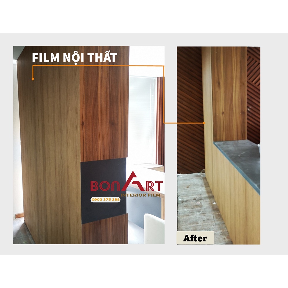 Film dán nội thất cao cấp -Vân gỗ tự nhiên -  Keo đa năng tự dính có sẵn, KT: 1.22 x 1 mét