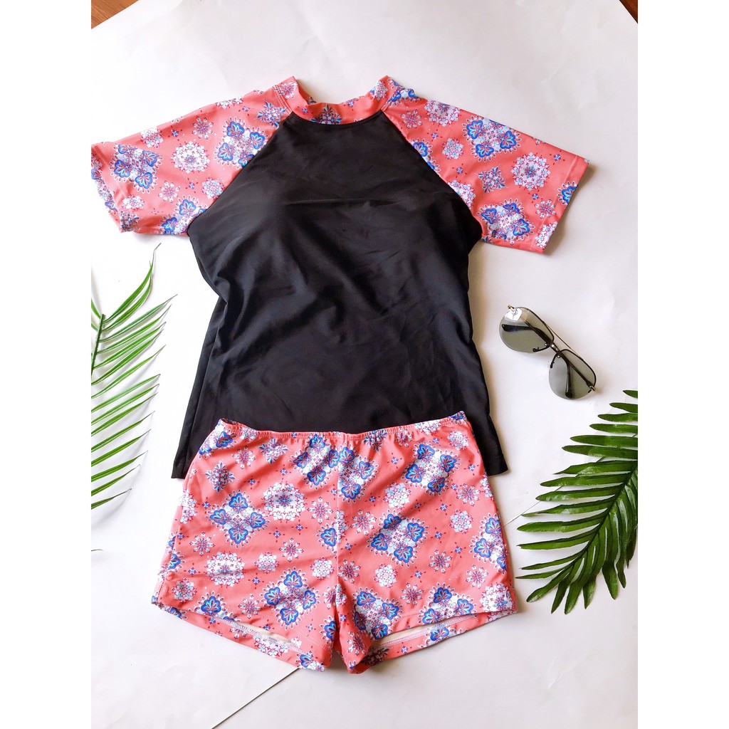 Bikini, Đồ Bơi Đi Biển Hai Mảnh Áo Ngắn Tay Quần Đùi Nhiều Màu KG0071 ODERI | BigBuy360 - bigbuy360.vn