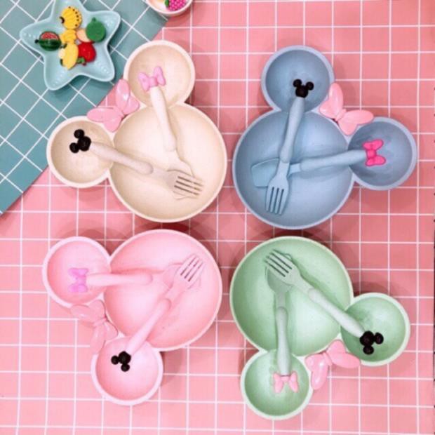 [FREESHIP] Sét bát tập ăn dặm Mickey