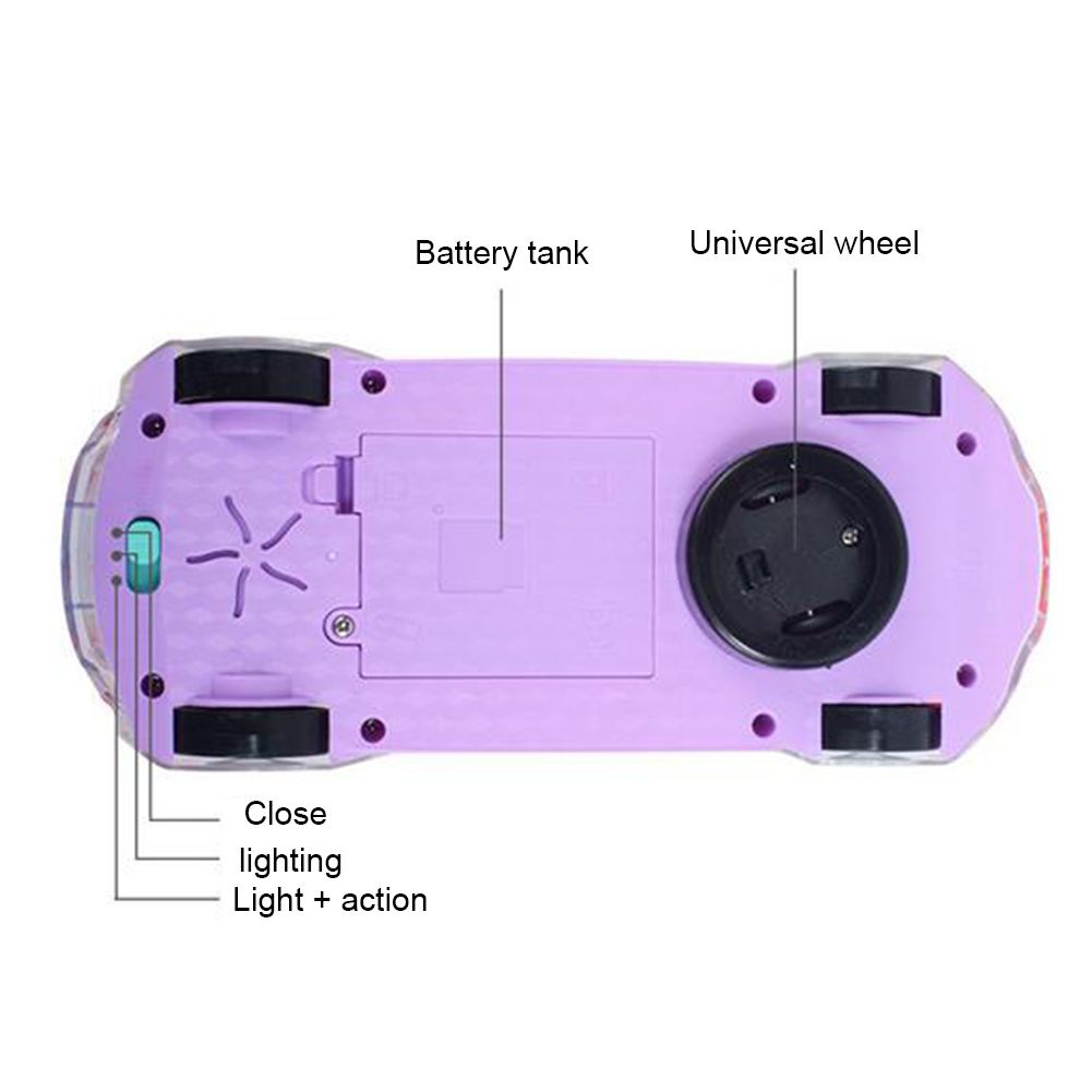 Gift Plastic Electric Transparent Gear Led Light Music Car Model Kids Educational Toy