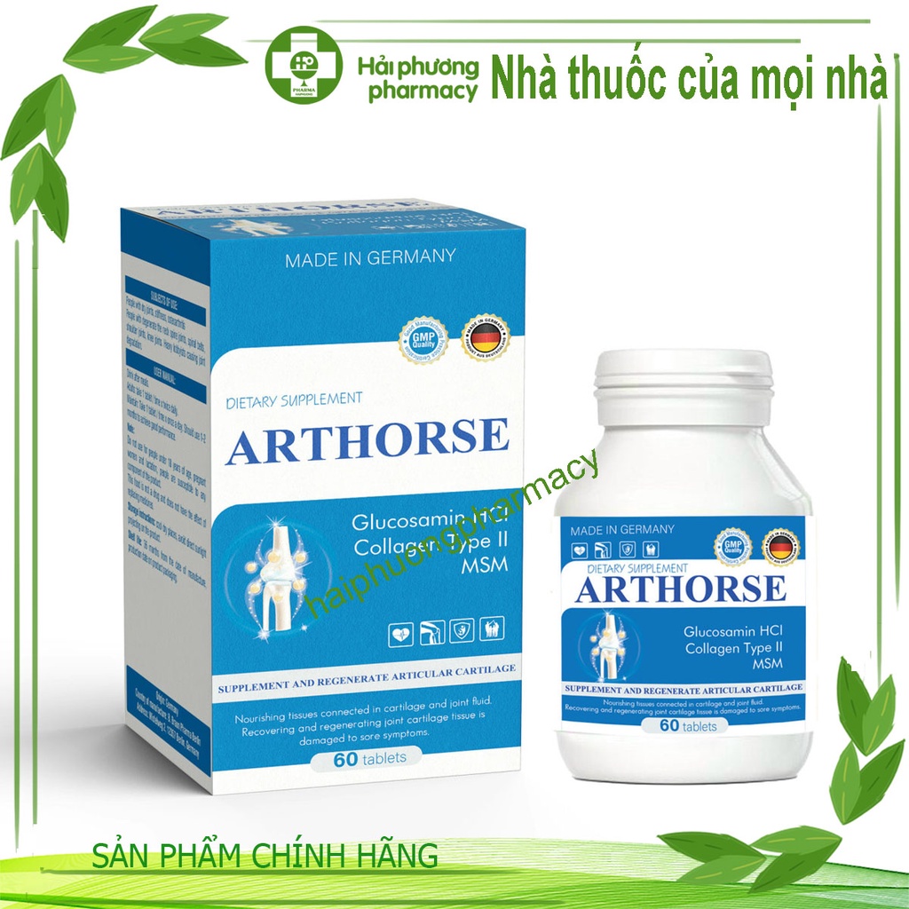ARTHORSE - giảm đau khớp , hỗ trợ cấu trúc xương , sụn và da trong cơ thể - Nhập khẩu Đức 60 viên