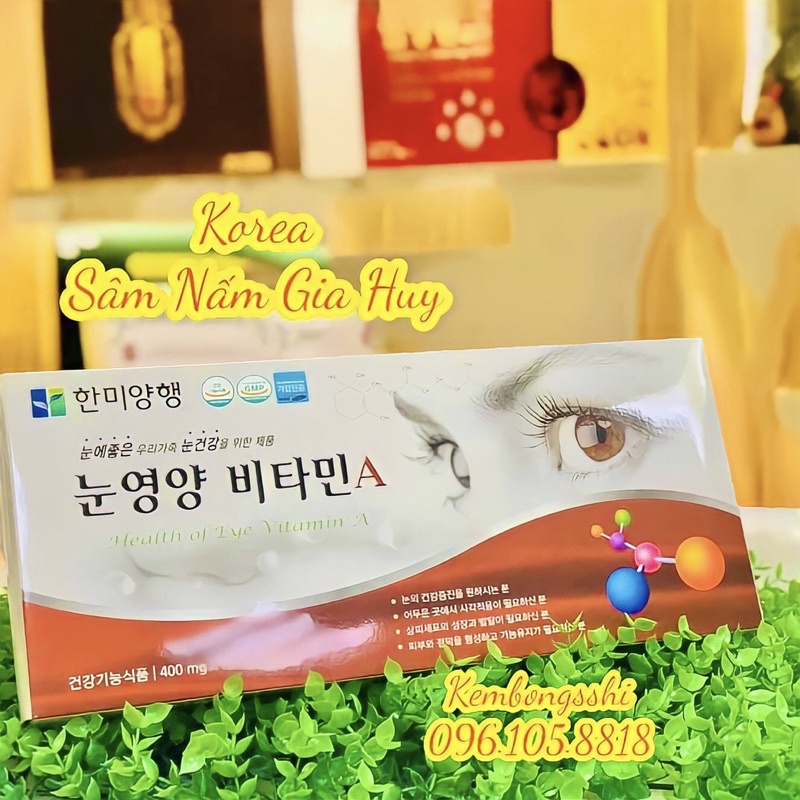 Viên Bổ Mắt Hàn Quốc Health of eye Vitamin A, Hộp 120Viên