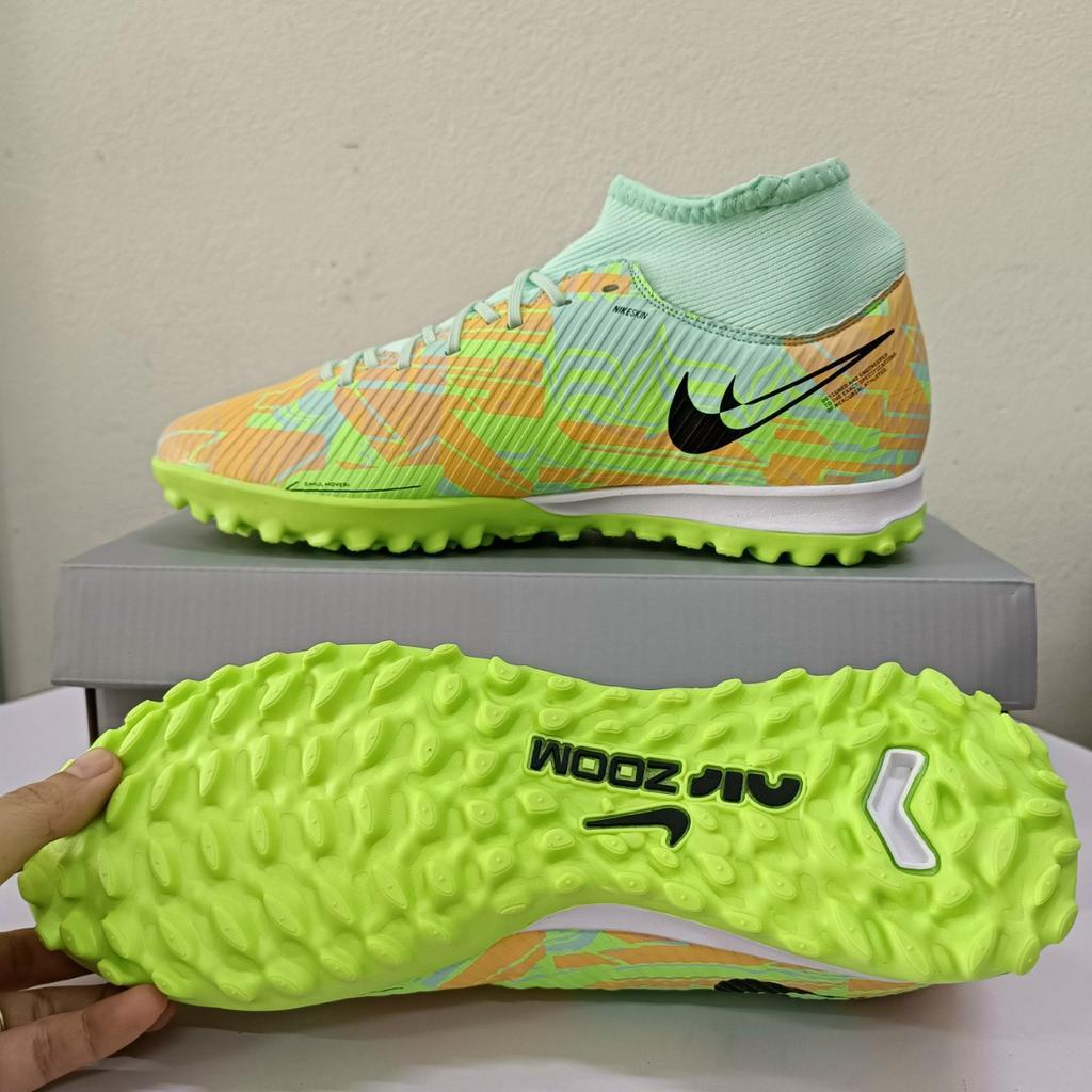 Giày Bóng Đá Mercurial Superfly 9 Academy TF Cổ Cao Màu Xanh