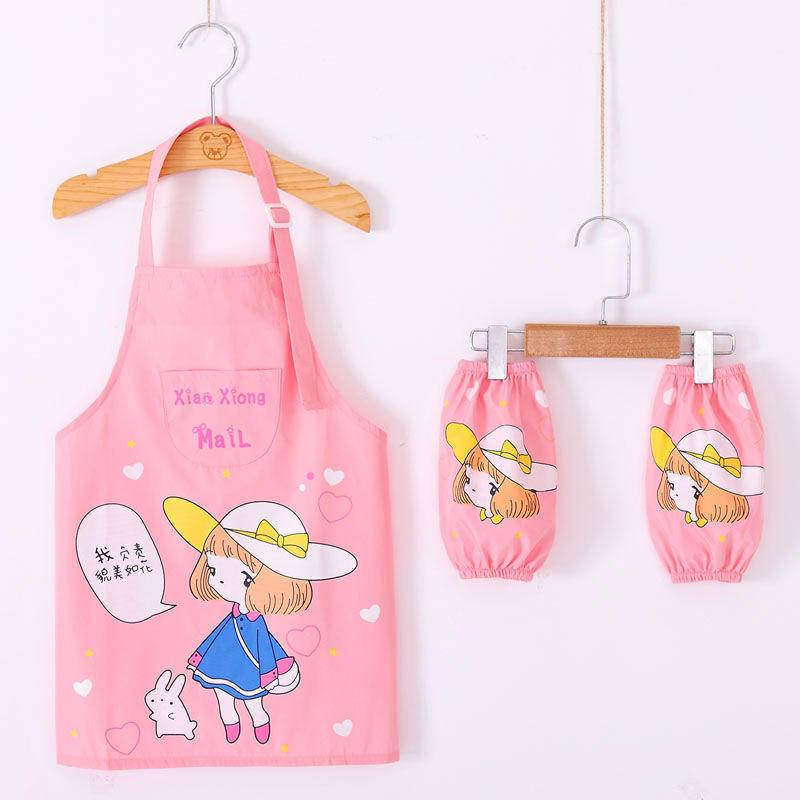 Tạp Dề Chống Thấm Nước Có Tay Áo Dành Cho Trẻ Em