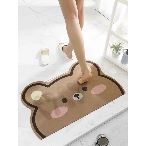 Thảm Lau Chân Silicon Siêu Mềm Siêu Dày, Siêu Thấm Nước Chất Liệu Chống Trượt