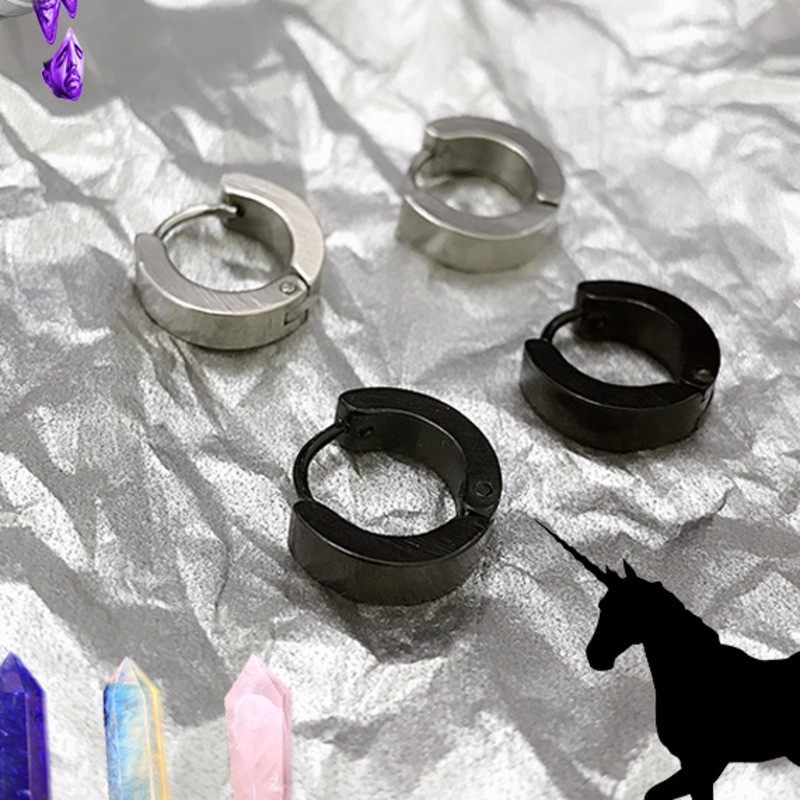 Khuyên tai thép titan thời trang hip hop đơn giản